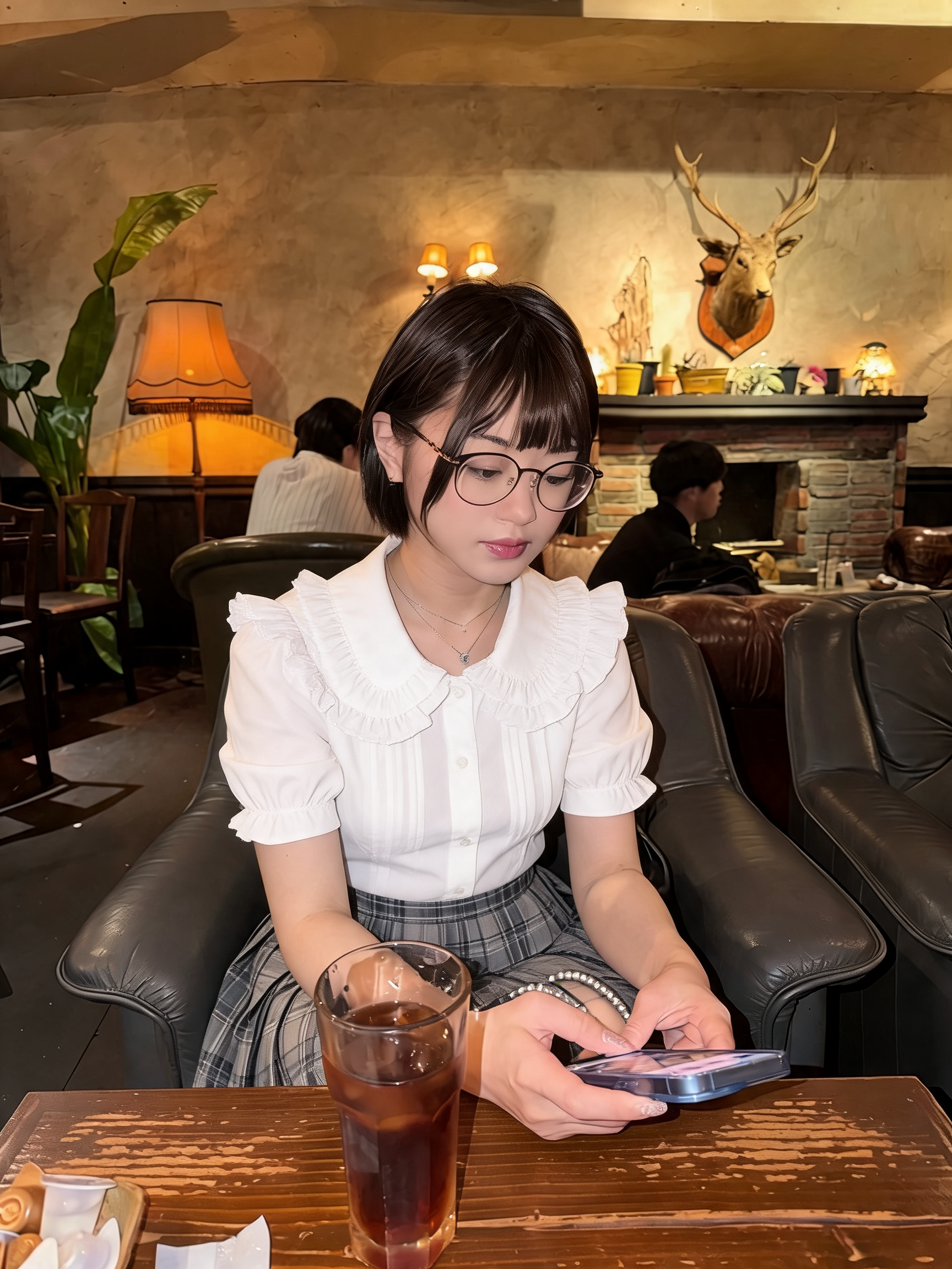カフェで白い服を着たノア